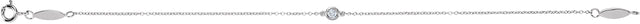 14K Gold Round Natural Diamond Bezel-Set Link Bracelet - White Gold - view 2