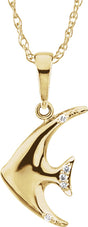 14K Gold Accented Angel Fish Necklace