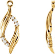 14K Gold Natural Diamond Accented Earring Jackets