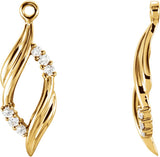 14K Gold Natural Diamond Accented Earring Jackets