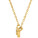 14K Gold Round Natural Diamond Bezel-Set Necklace or Pendant - Yellow Gold - view 2