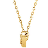 14K Gold Round Natural Diamond Beaded Bezel-Set Necklace - Yellow Gold - view 2