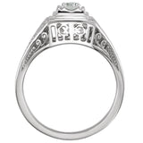14K Gold Round Natural Diamond Filigree Ring - view 2