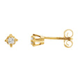 14K Gold Natural Diamond Round 4-Prong Stud Earrings