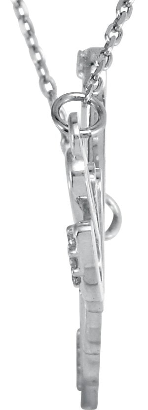 14K Gold Accented "Love" Necklace - White Gold - view 2