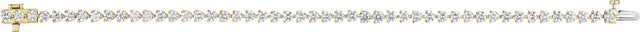 14K Gold Round Natural Diamond Line Bracelet XI - Yellow Gold - view 2