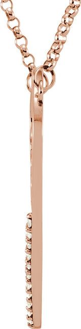 14K Gold "Mom" Heart Necklace - Rose Gold - view 2
