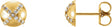 14K Gold Round Natural Diamond Accented Stud Earrings - Yellow Gold