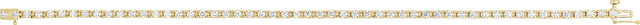 14K Gold Round Natural Diamond Line Bracelet – 2.2mm Stones - Yellow Gold - view 2