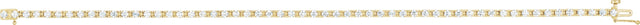 18K Gold Round Natural Diamond Line Bracelet - Yellow Gold - view 2