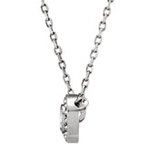 Platinum Round Natural Diamond Beaded Bezel-Set Necklace - view 2