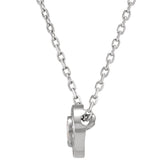 14K Gold Round Natural Diamond Bezel-Set Necklace or Pendant - White Gold - view 2