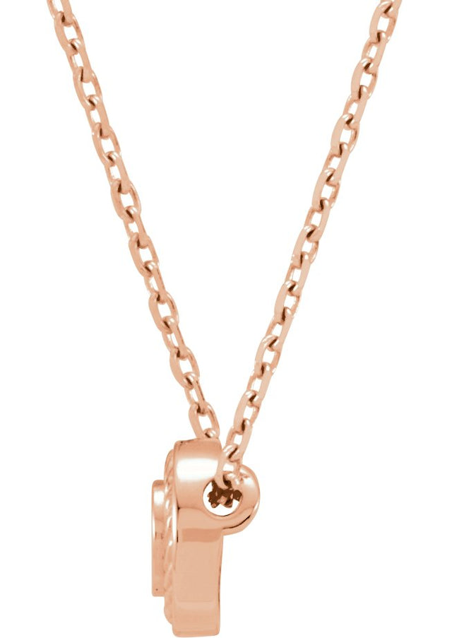 14K Gold Round Natural Diamond Bezel-Set Rope Slide Pendant - Rose Gold - view 2