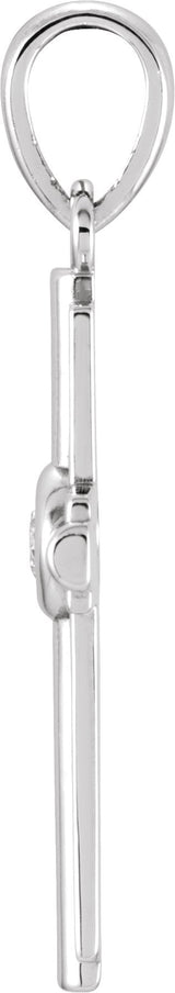 Platinum Round Natural Diamond Cross Pendant – 0.06 CTW - view 2