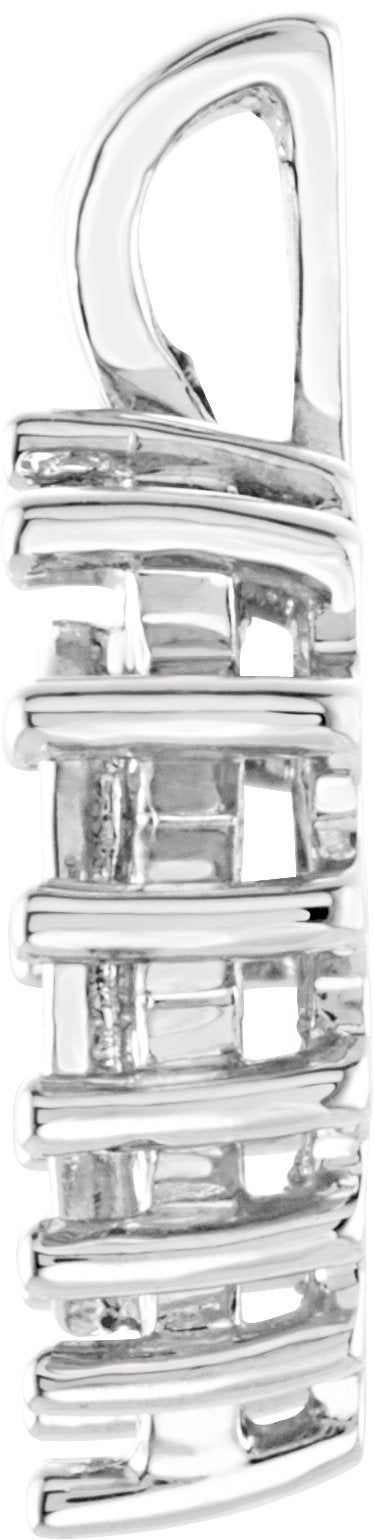 14K Gold Round Natural Diamond Heart Pendant – 1/3 CTW - White Gold - view 4