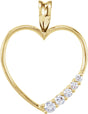 18K Gold Round Natural Diamond Journey Heart Pendant - Yellow Gold