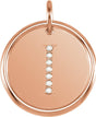 14K Gold Round Natural Diamond Posh Mommy® Initial Necklace or Pendant - Rose Gold
