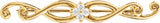14K Gold Round Natural Diamond Sculptural Brooch