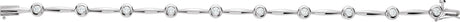 14K Gold Round Lab-Grown Diamond Accented Line Bracelet – 3mm Stones - White Gold