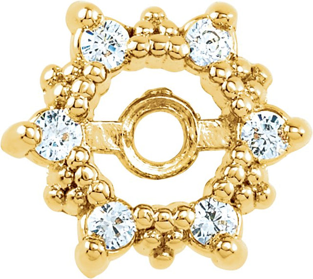 14K Gold Natural Diamond Halo-Style Earring Jackets VIII - Yellow Gold