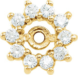 14K Gold Natural Diamond Halo-Style Earring Jackets XII - Yellow Gold