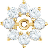 14K Gold Natural Diamond Halo-Style Earring Jackets XIII - Yellow Gold