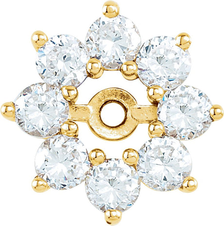14K Gold Lab-Grown Diamond Halo-Style Earring Jackets II - Yellow Gold