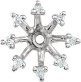 14K Gold Natural Diamond Halo-Style Earring Jackets XX - White Gold