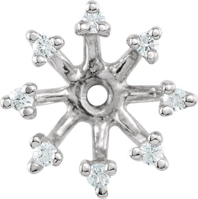 14K Gold Natural Diamond Halo-Style Earring Jackets XX - White Gold