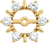 14K Gold Natural Diamond Halo-Style Earring Jackets II - White Gold