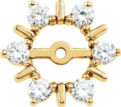 14K Gold Natural Diamond Halo-Style Earring Jackets II - White Gold