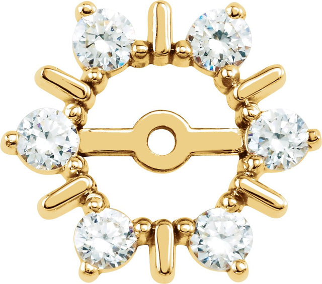 14K Gold Natural Diamond Halo-Style Earring Jackets II - White Gold