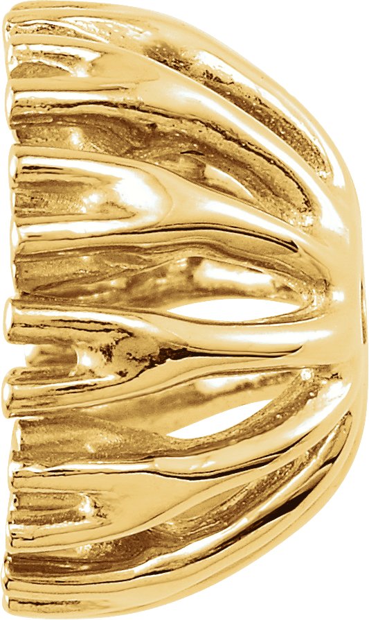 14K Gold Natural Diamond Halo-Style Earring Jackets XIX - Yellow Gold - view 2