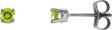 14K Gold Natural Peridot Round 4-Prong Youth Birthstone Stud Earrings - White Gold