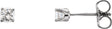 14K Gold Natural White Sapphire Round 4-Prong Youth Birthstone Stud Earrings - White Gold