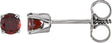 14K Gold Mozambique Garnet Round 4-Prong Youth Birthstone Stud Earrings - White Gold