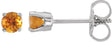 14K Gold Citrine Round 4-Prong Youth Birthstone Stud Earrings - White Gold