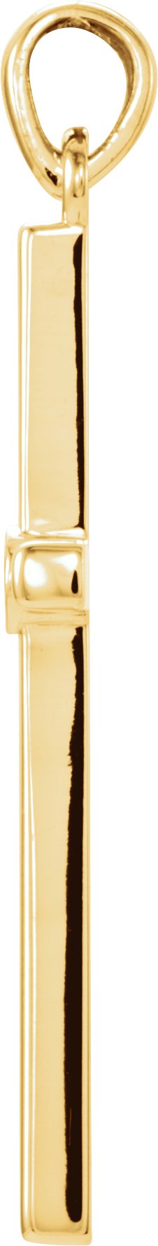 14K Gold Round Natural Diamond Cross Pendant – up to 0.01 CTW - Yellow Gold - view 2
