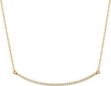 14K Gold Round Natural Diamond Bar Necklace - Yellow Gold