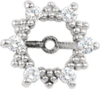 14K Gold Natural Diamond Halo-Style Earring Jackets - White Gold