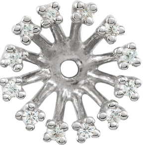14K Gold Natural Diamond Halo-Style Earring Jackets XIX - White Gold