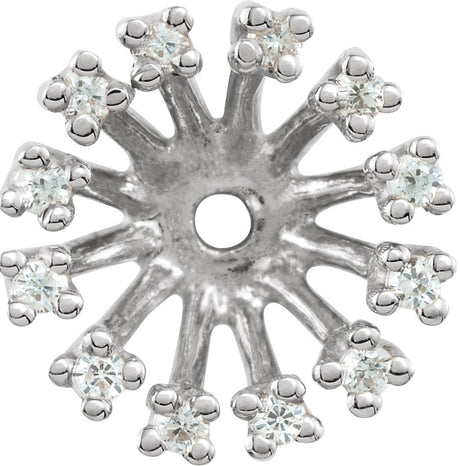 14K Gold Natural Diamond Halo-Style Earring Jackets XIX - White Gold