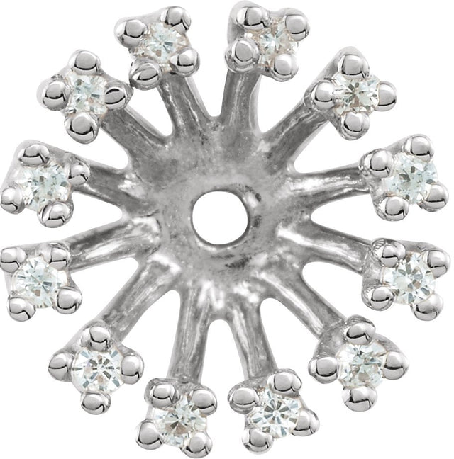 14K Gold Natural Diamond Halo-Style Earring Jackets XIX - White Gold