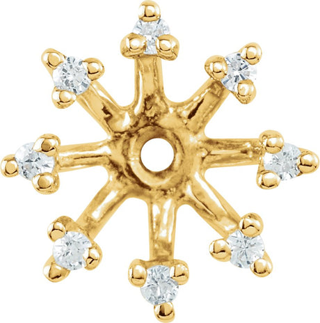 14K Gold Natural Diamond Halo-Style Earring Jackets XX - Yellow Gold