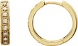 14K Gold Round Lab-Grown Diamond Accented Hoop Earrings