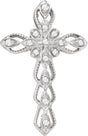 14K Gold Round Natural Diamond Accented Cross Pendant II