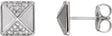 Platinum Round Natural Diamond Pyramid Earrings