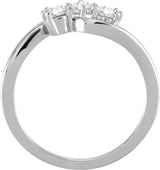 Platinum Round Natural Diamond Three-Stone Ring - view 2