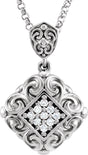 14K Gold Round Natural Diamond Sculptural Necklace or Pendant