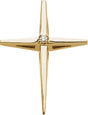 14K Gold Round Natural Diamond Accented Cross Pendant – 0.025 CTW - White Gold
